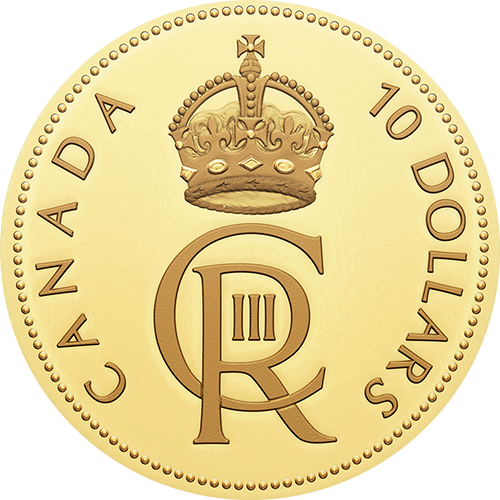 Le monogramme royal de Sa Majesté orne des pièces pour la toute première fois