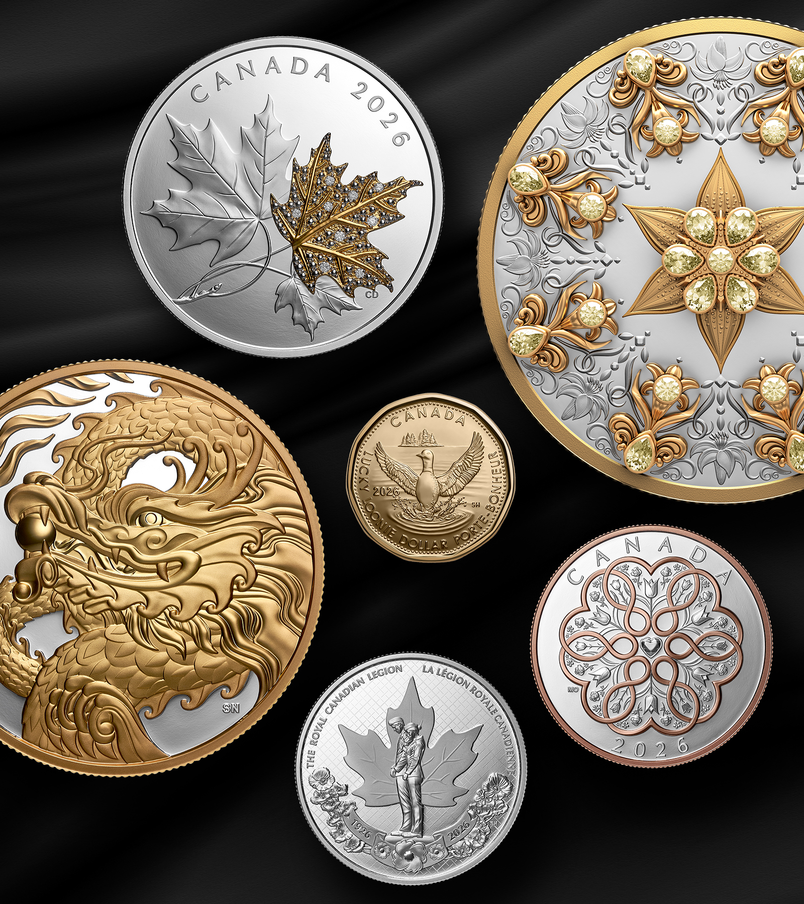 Collector (numismatic) coins from the Royal Canadian Mint