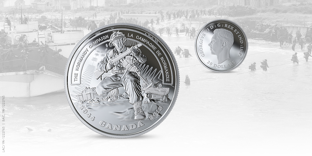 image Ever since our very first Poppy coin in 2004, the Royal Canadian Mint has proudly issued special commemorative coins to remember the service and sacrifice of Canada’s Veterans and active military. Etched on each coin is the story of our shared history and memory of the extraordinary sacrifices made by our Veterans. 14,000 Canadians joined the Allied Forces on this day. Today, only a few D-Day Veterans are still with us. Only a few can recall the scenes from this historic event, which we are paying a special tribute to in 2019. The 75th anniversary of the D-Day landing on Juno Beach in Normandy, France.
