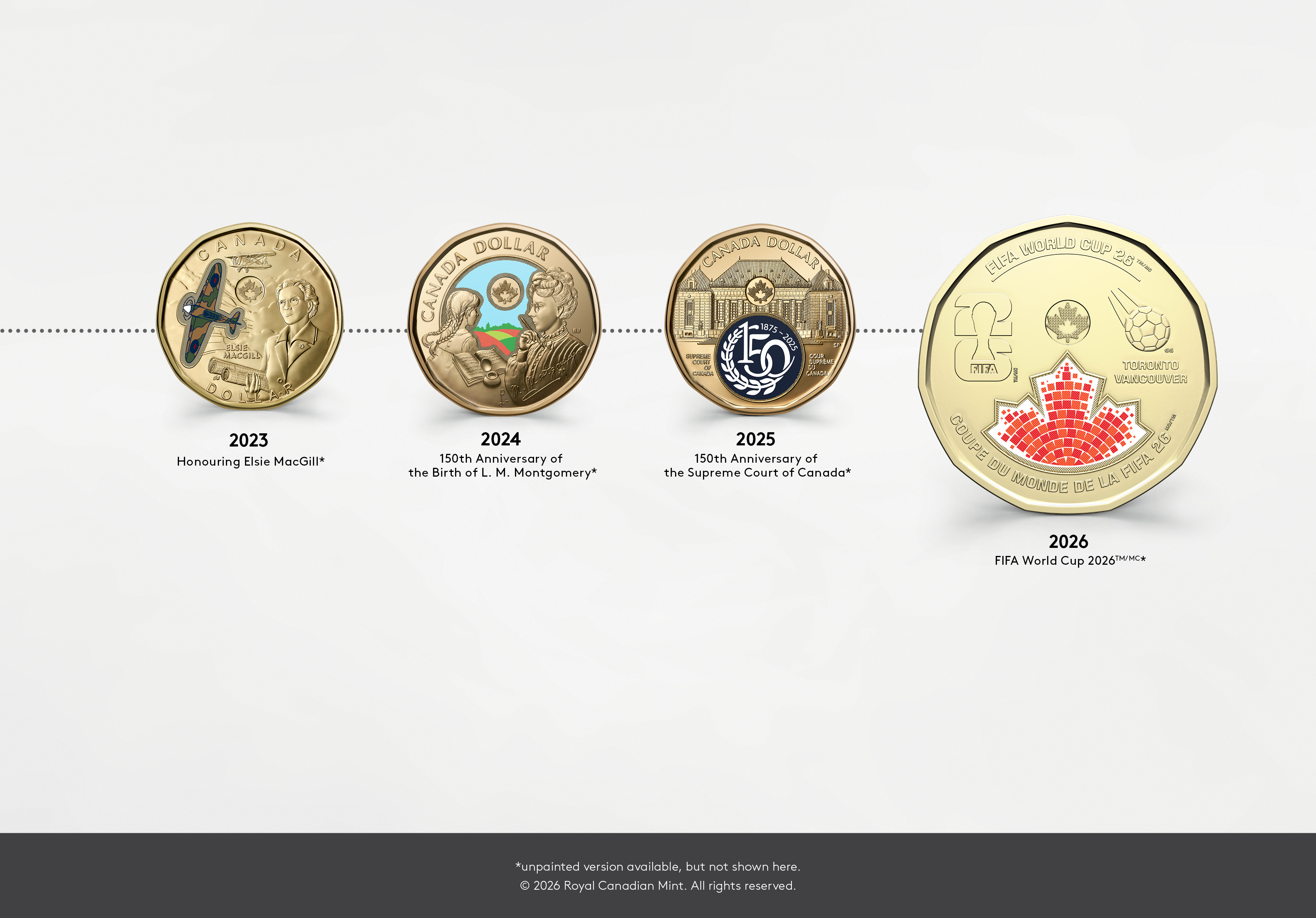 Canada's one-dollar coin. Reverse Designs