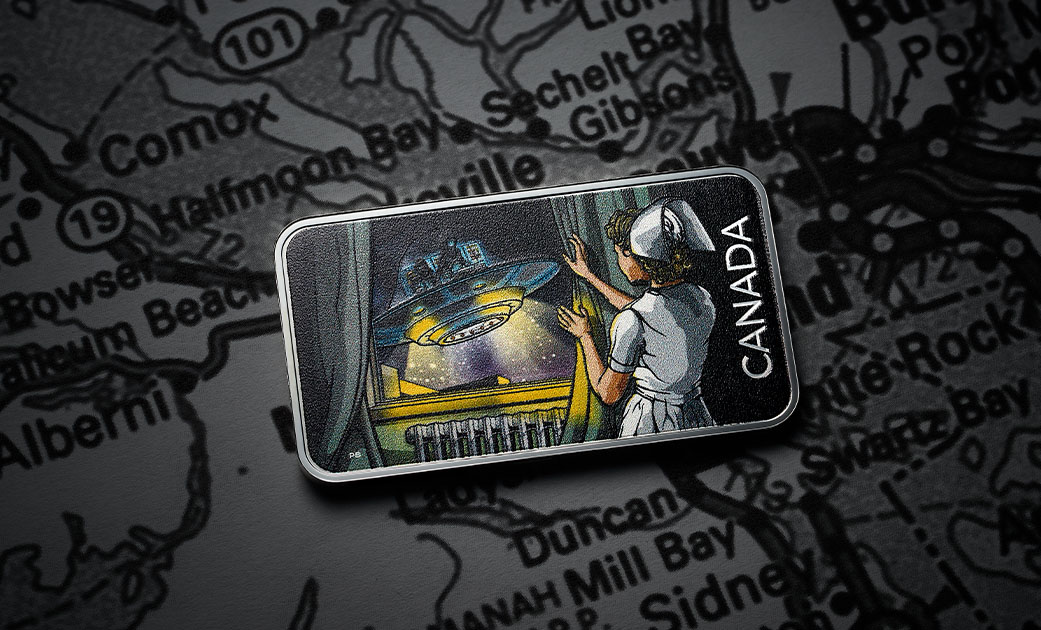 1 oz. Pure Silver Glow-in-the-Dark Coin – Canada’s Unexplained Phenomena: The Duncan Incident