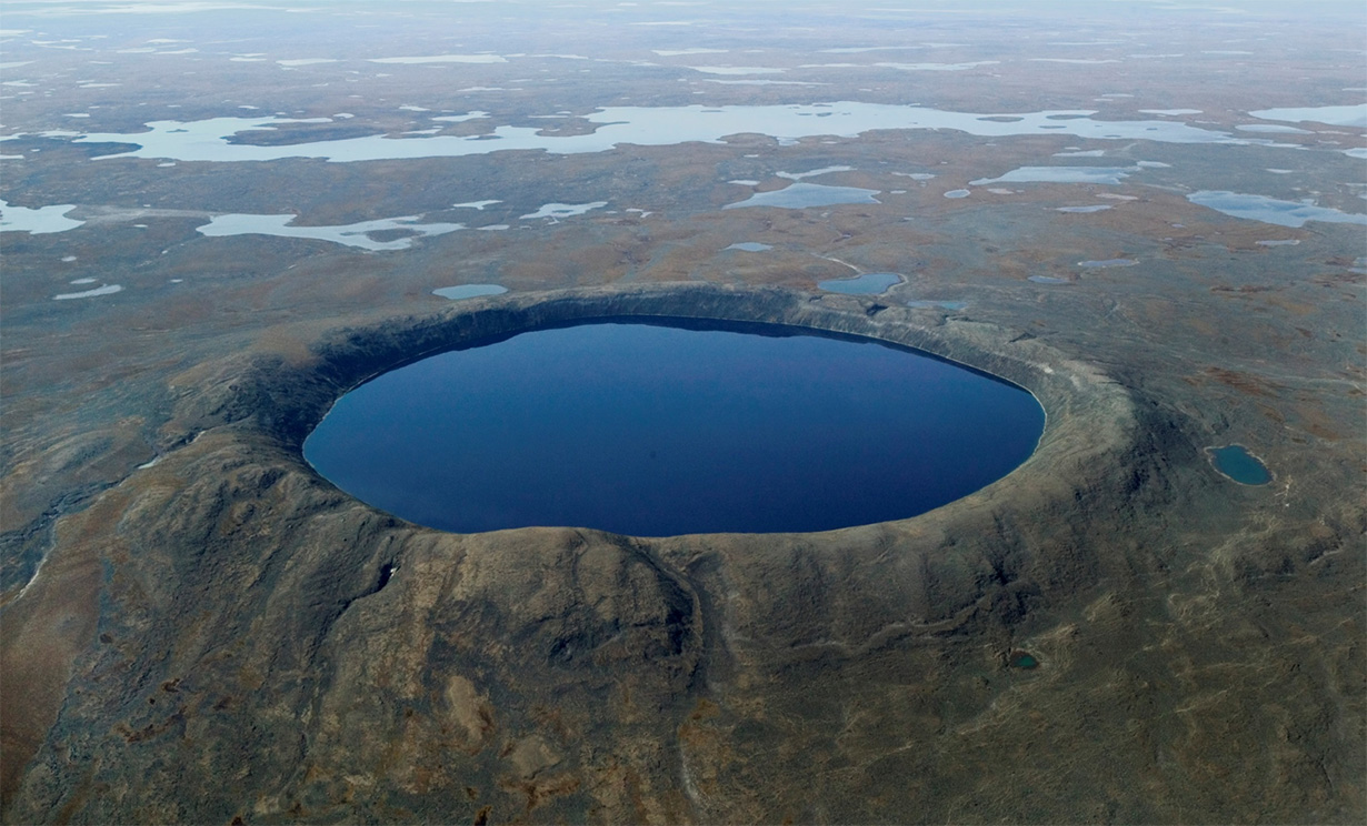 Ariel view of Pingualuit Crater Lake