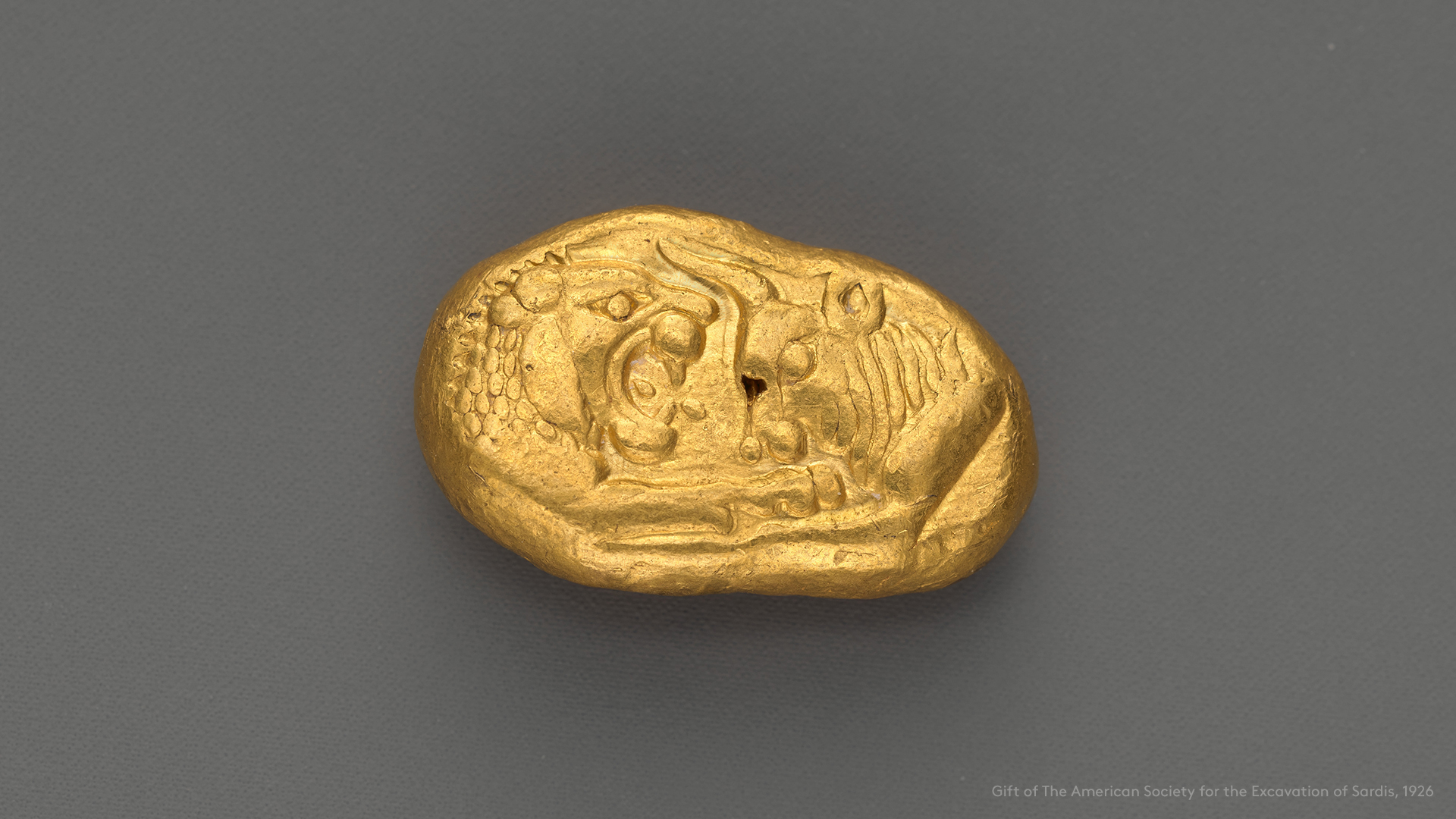 Lydian gold stater from ca. 560–546 BCE Lydian gold stater from ca. 560–546 BCE
