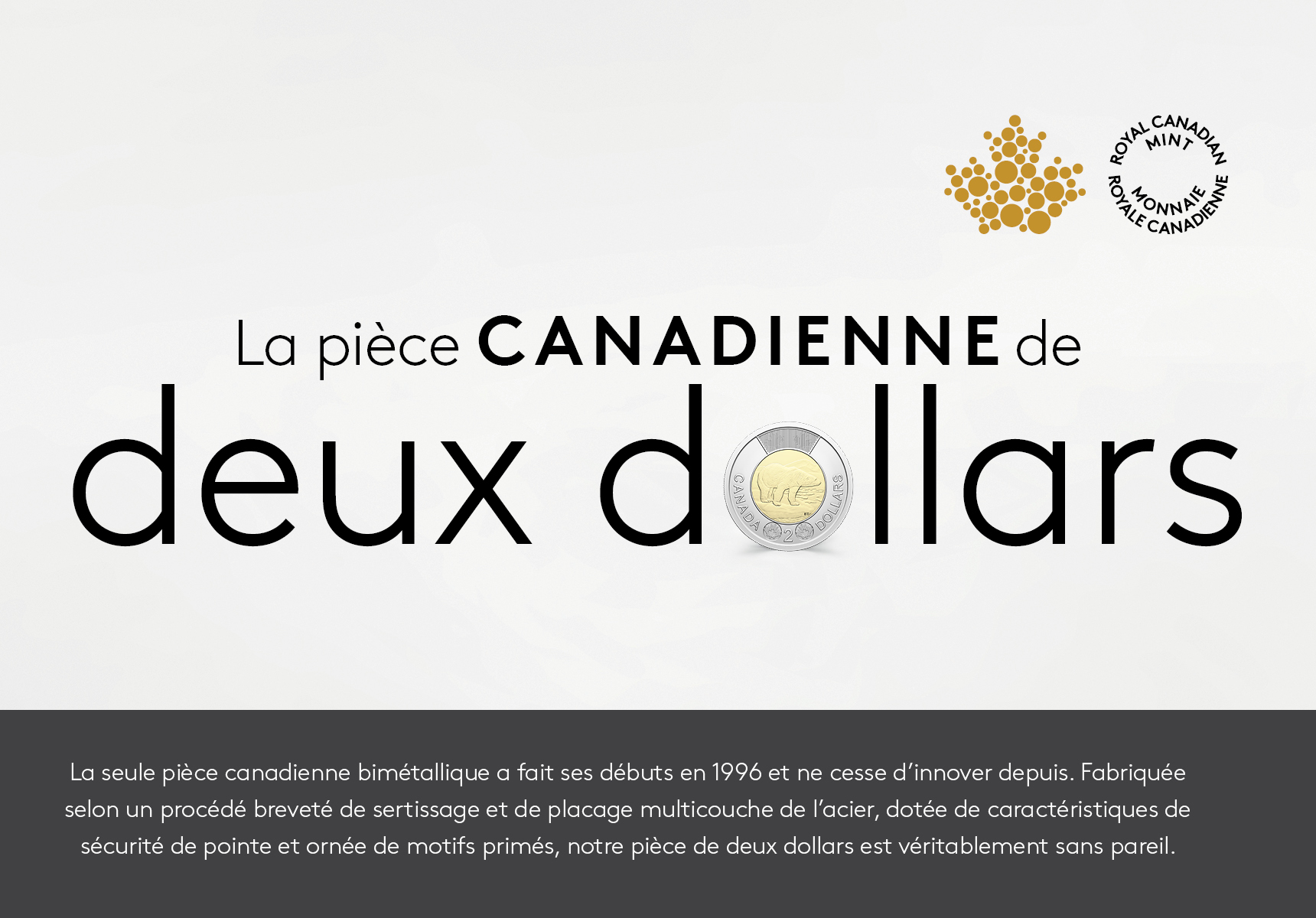 Les motifs revers de la pièce canadienne de deux dollars