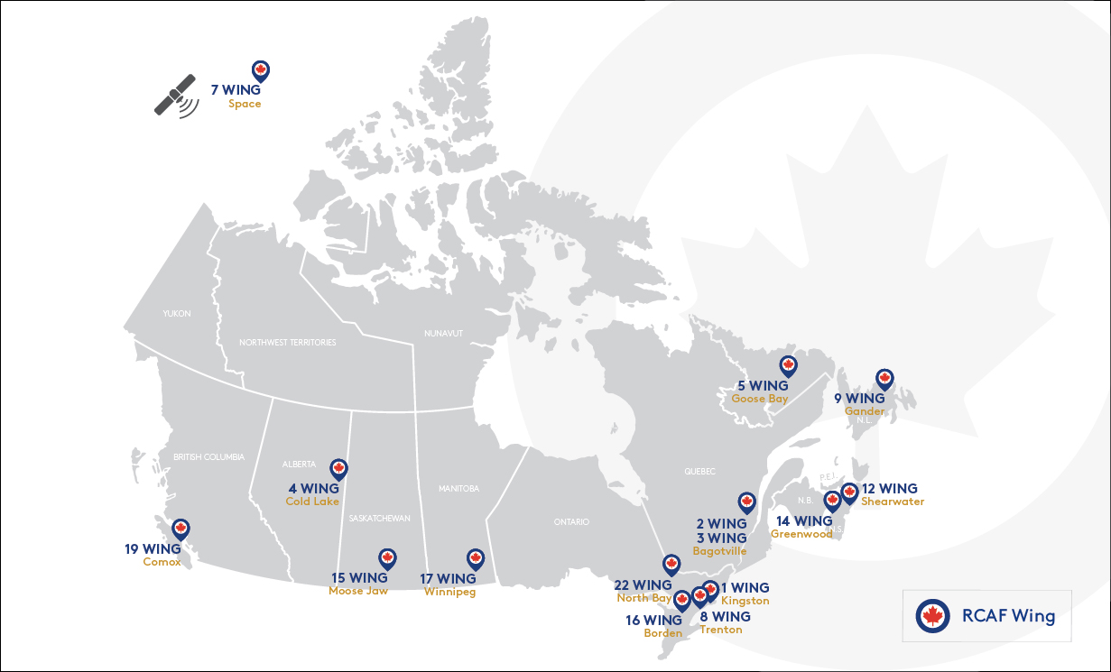 image Map of RCAF Wings