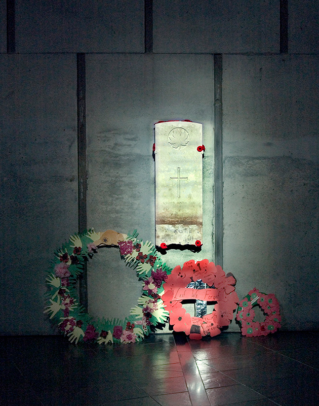 The headstone of the Unknown Soldier, Memorial Hall, Canadian War Museum