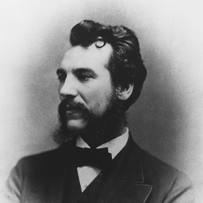 Portrait d’Alexander Graham Bell en 1876, année de l’invention du téléphone.