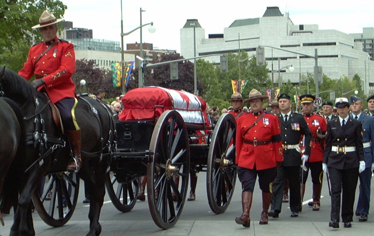 The Unknown Solider Transported From Parliament Hill to the National War Memorial by an RCMP Horse-Drawn Gun Carriage