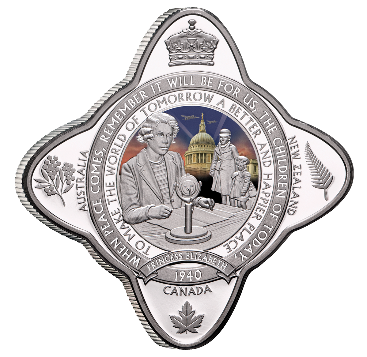 Pièce de 1 oz en argent pur – Reine Elizabeth II – Premier discours public