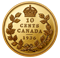 1 oz. Pure Gold Coin - Canada's Rarest Coins: 1936 Dot 10 Cents
