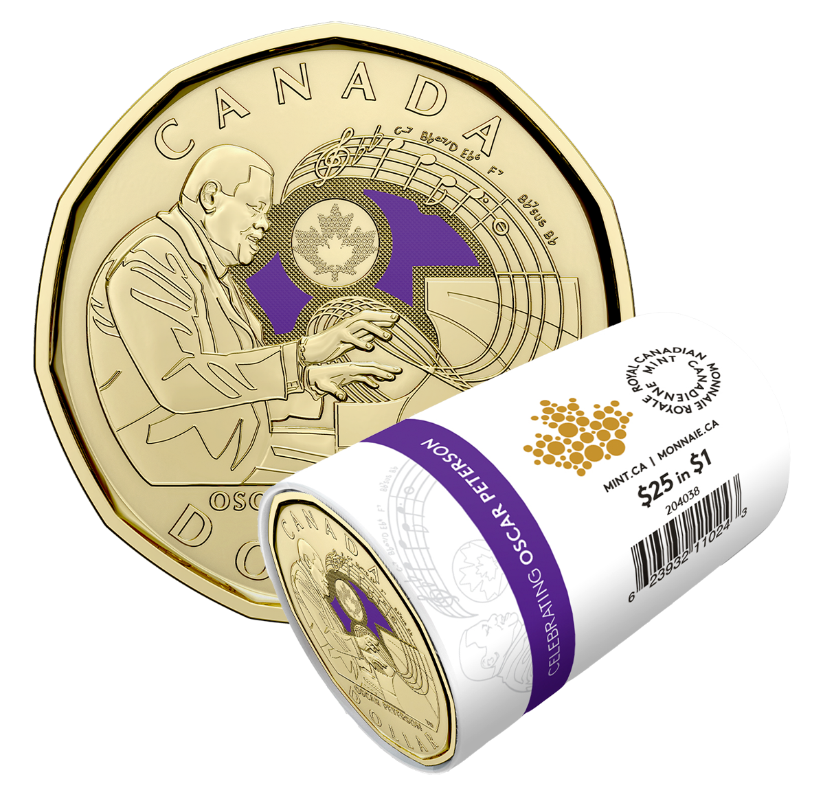 image 2022 $1 Celebrating Oscar Peterson Colourized Special Wrap Roll