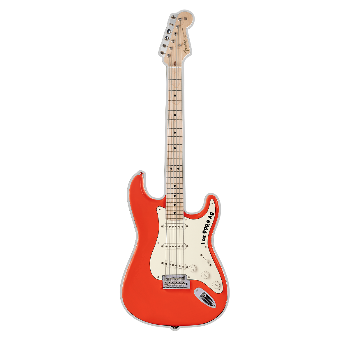 Pièce de 2 $ en argent fin - Pièce en forme de guitare Stratocaster<sup>MD</sup> de Fender<sup>MD</sup> - finition Fiesta Red