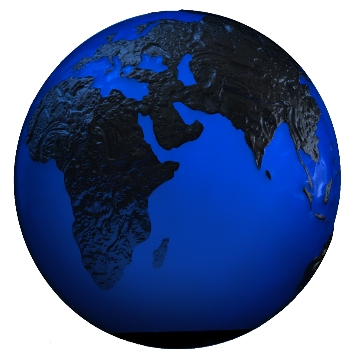 La planète bleue avec photoluminescence - Pièce en argent fin