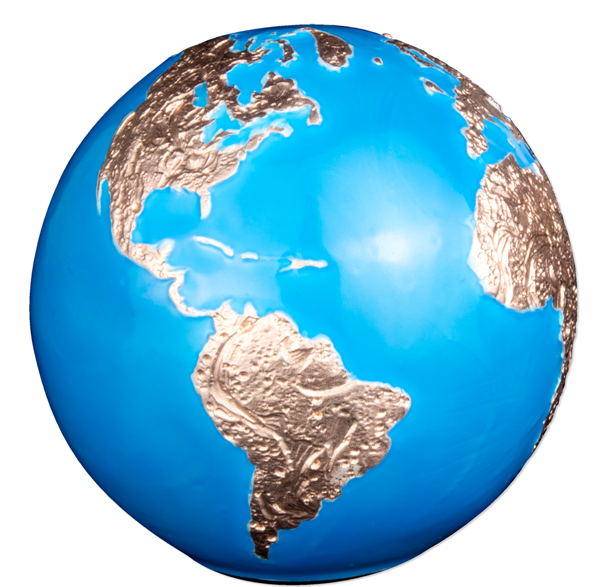 La planète bleue avec photoluminescence - Pièce en argent fin