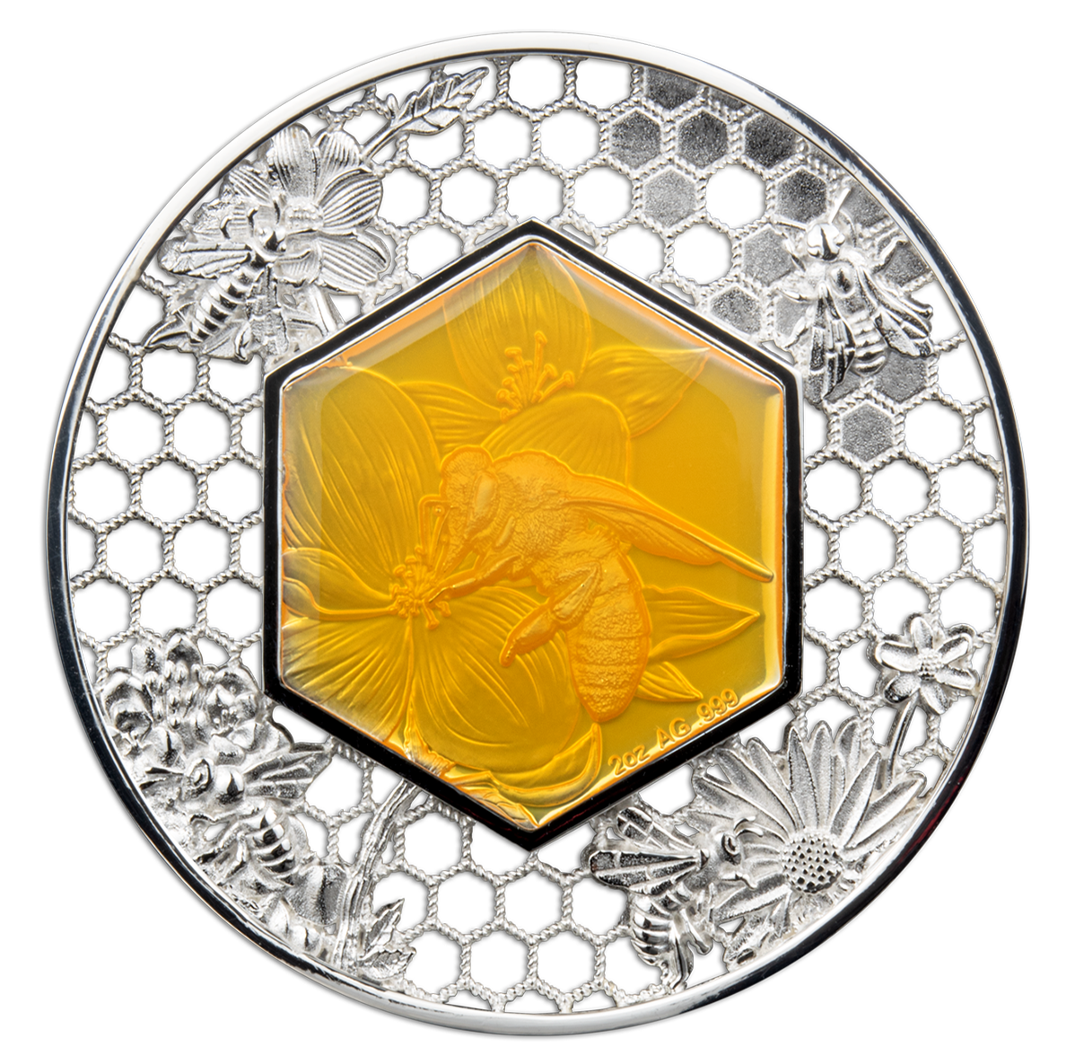 Abeille en filigrane - Pièce en argent fin (2023)