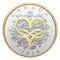 1 oz. Pure Silver Coin with Yellow Gold Plating – Celebrate Love