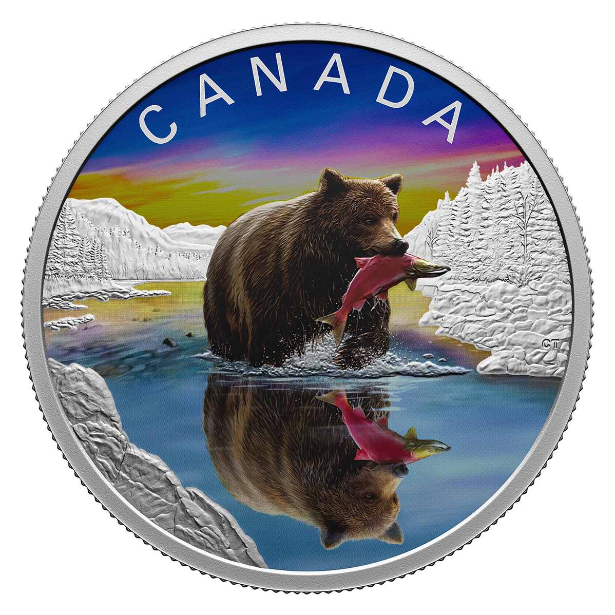 Pièce en argent pur – Reflets de la faune : Grizzli