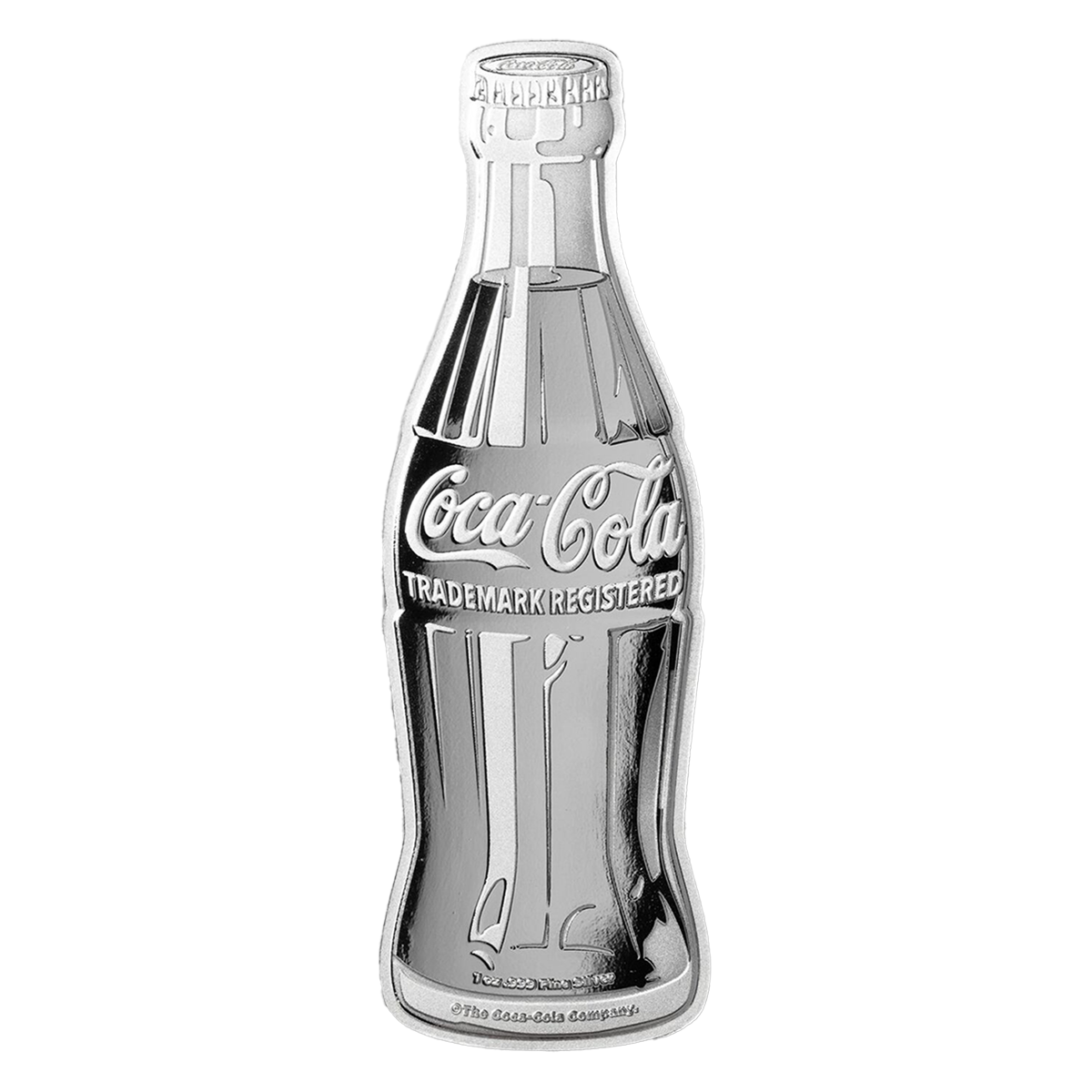Bouteille de Coca-Cola® de 1 oz en argent avec boîtier 2024