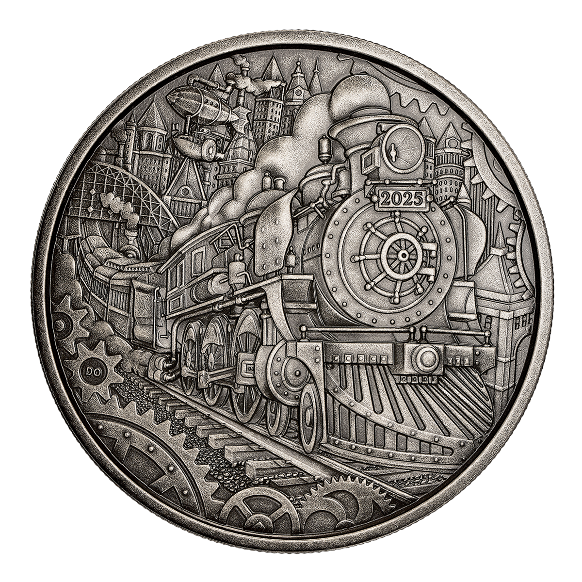 Monde imaginaire : Locomotive à vapeur – Pièce de 3 oz en argent fin