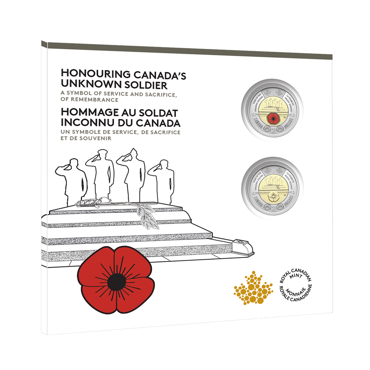 Carte de collection de pièces-souvenirs commémoratives 2025 – Hommage au Soldat inconnu du Canada