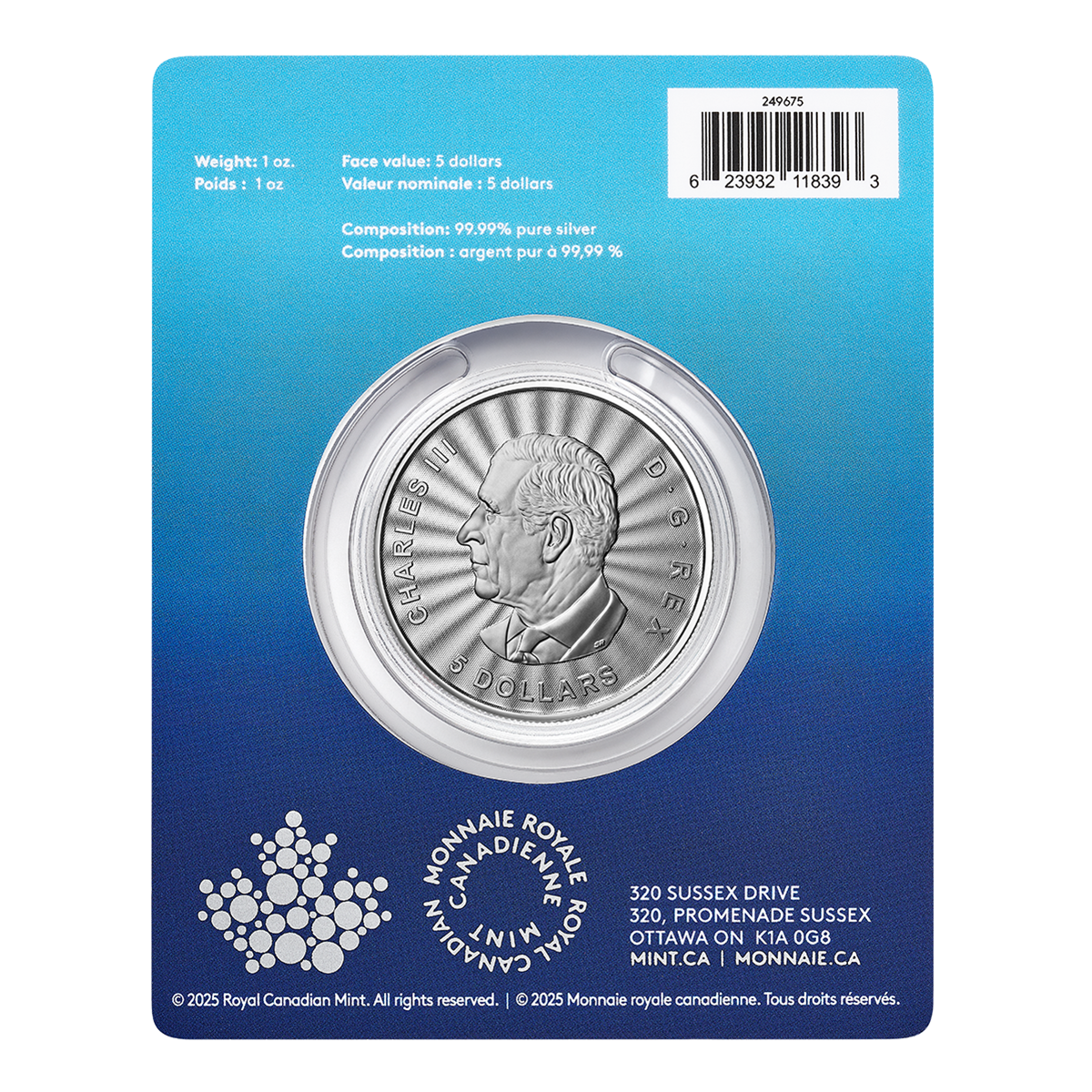 2025 The Majestic Polar Bear – 1 oz. 99.99% Pure Silver Coin (Premium Bullion)