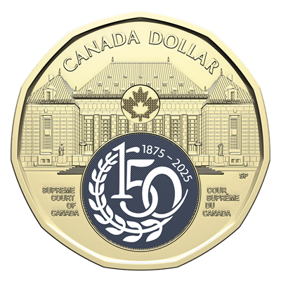 $1 150th Anniversary of the Supreme Court of Canada coin