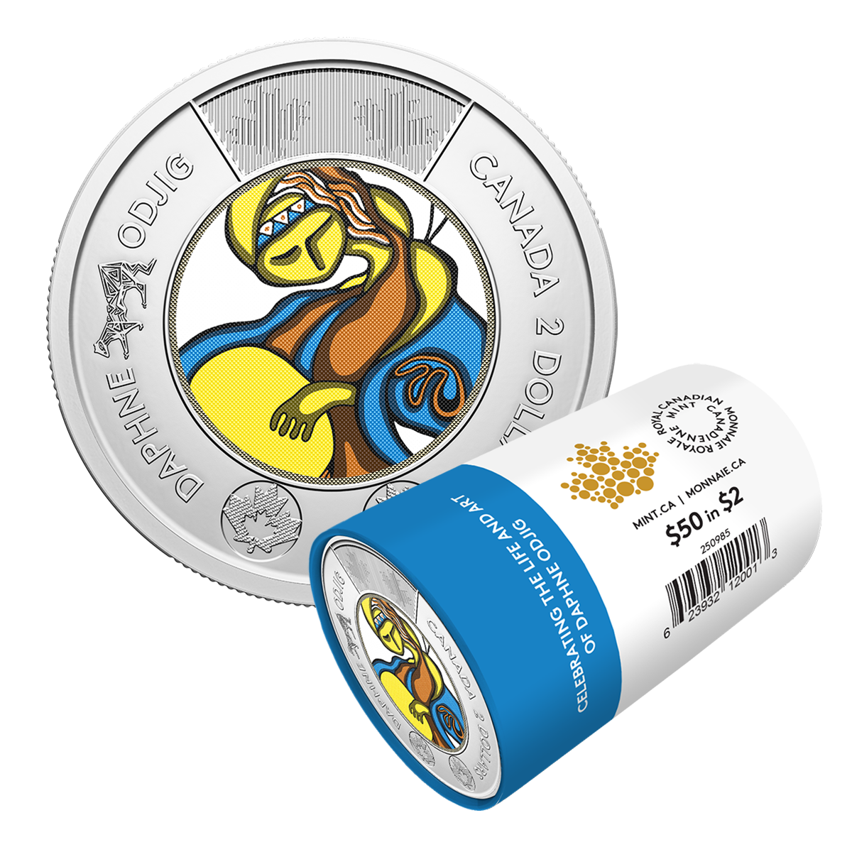 Rouleau spécial de pièces de 2 $ 2025 – Célébrons la vie et l’œuvre de Daphne Odjig (version colorée)
