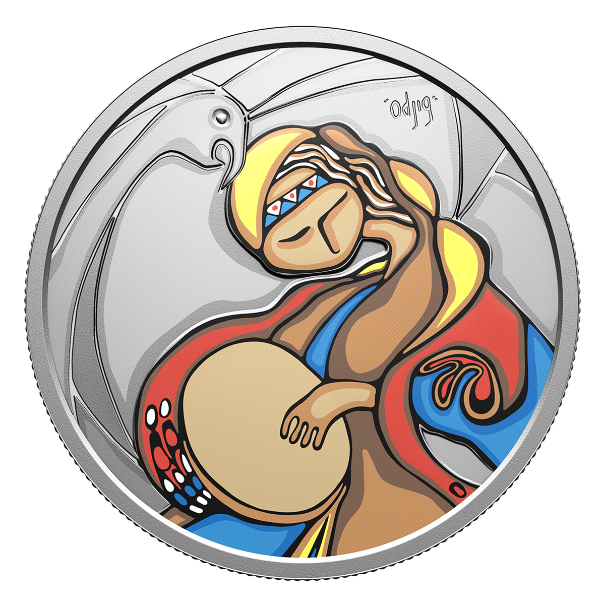 <em>Folk Singer</em> de Daphne Odjig – Pièce de 1 oz en argent fin