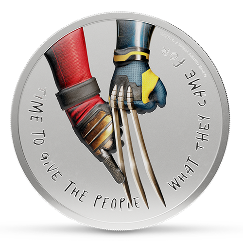 Deadpool and Wolverine – 1 ﻿oz. Pure Silver Collectible Obverse
