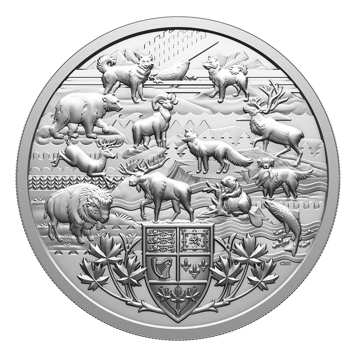 Heraldic Landscape: Animals of Canada – 5 kg Pure Silver Coin