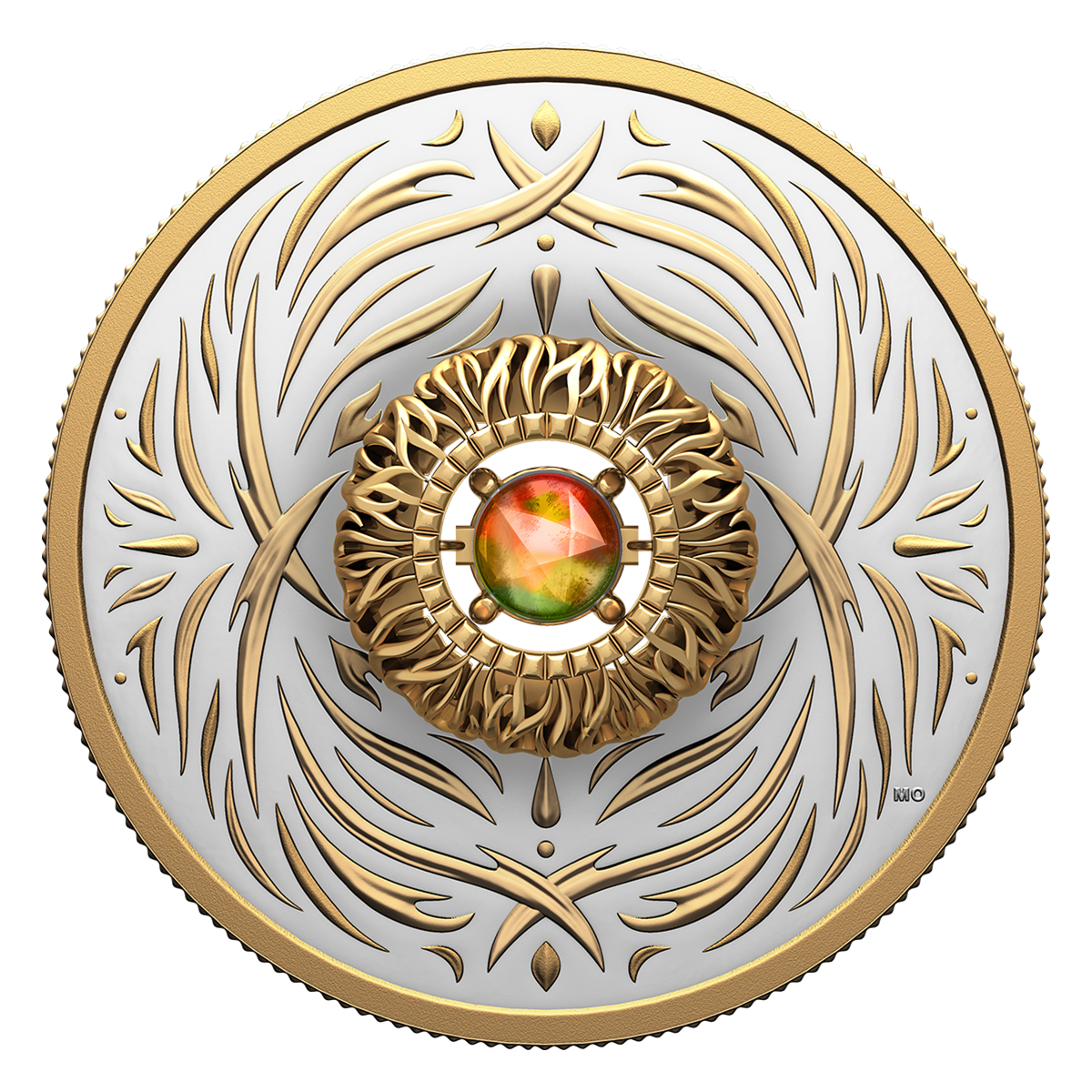 Dancing Ammolite: Elements of Nature – Fire – Fine Silver Coin