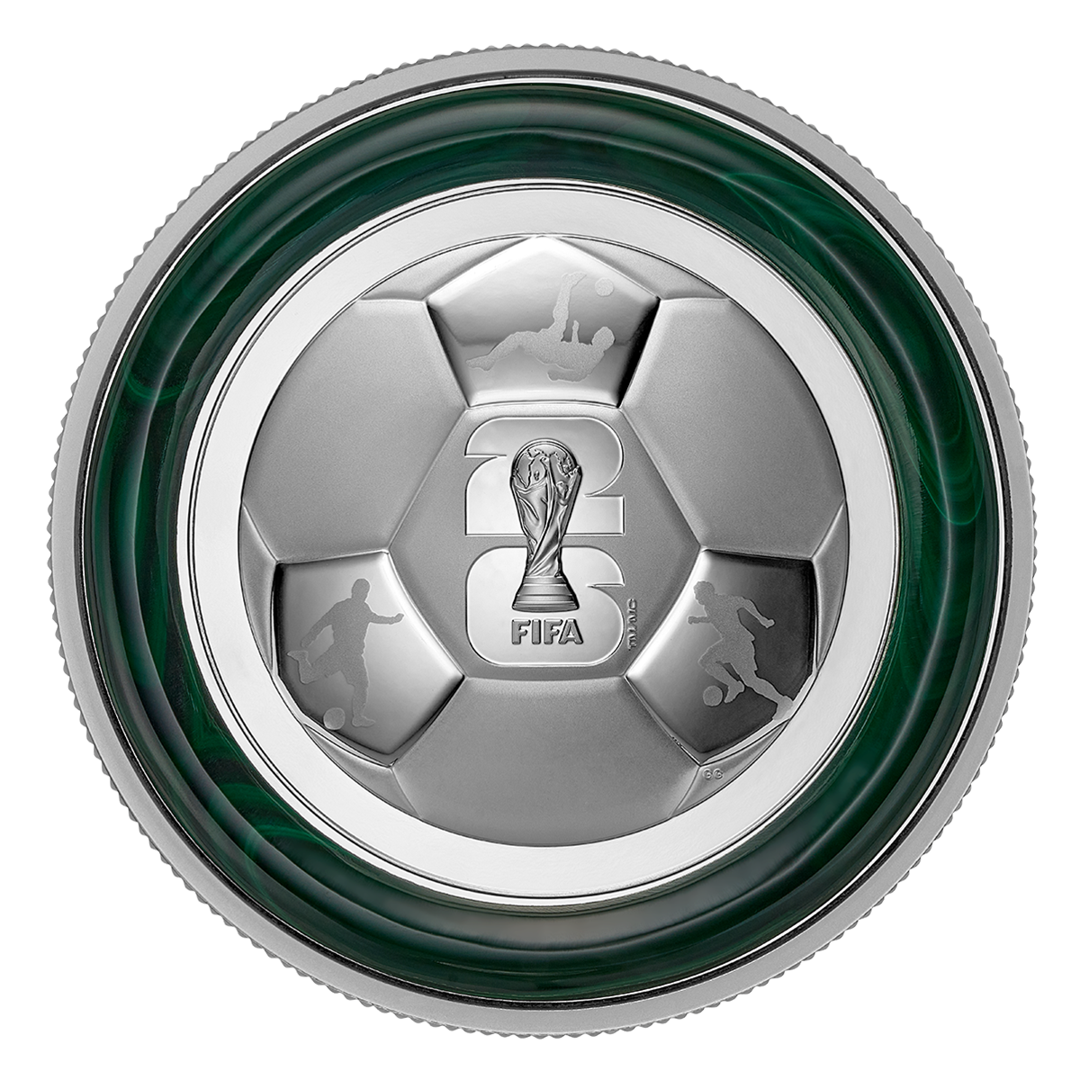 Coupe du Monde de la FIFA 2026ᵀᴹ : Le trophée – Pièce de 5 oz en argent fin