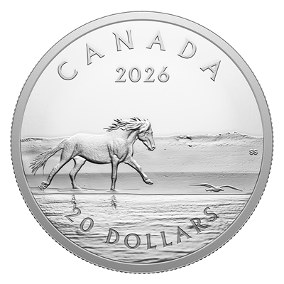 Les Chevaux de l’île de Sable – Pièce de 1 oz en argent fin