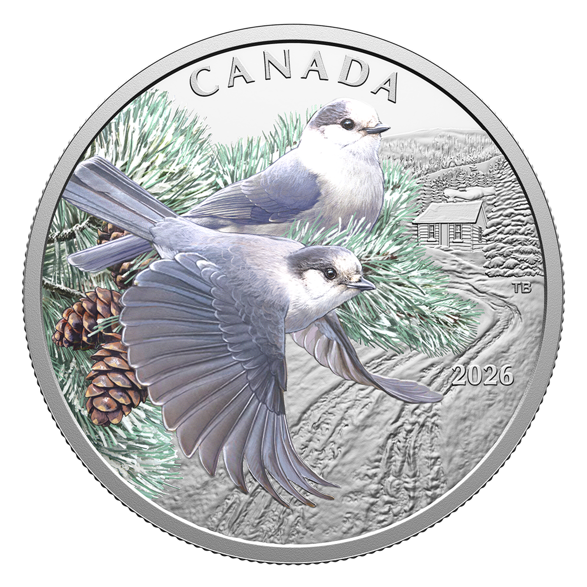 Colourful Birds: Canada Jays – 1 oz. Fine Silver Coin