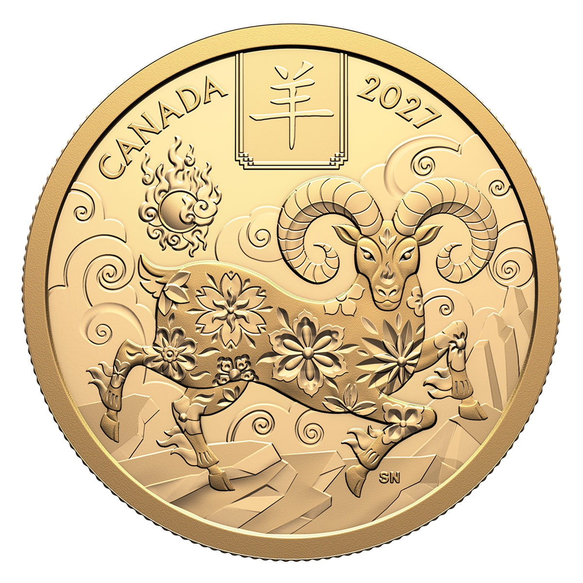 Lunar Year of the Goat – Pure Gold Coin (2027)