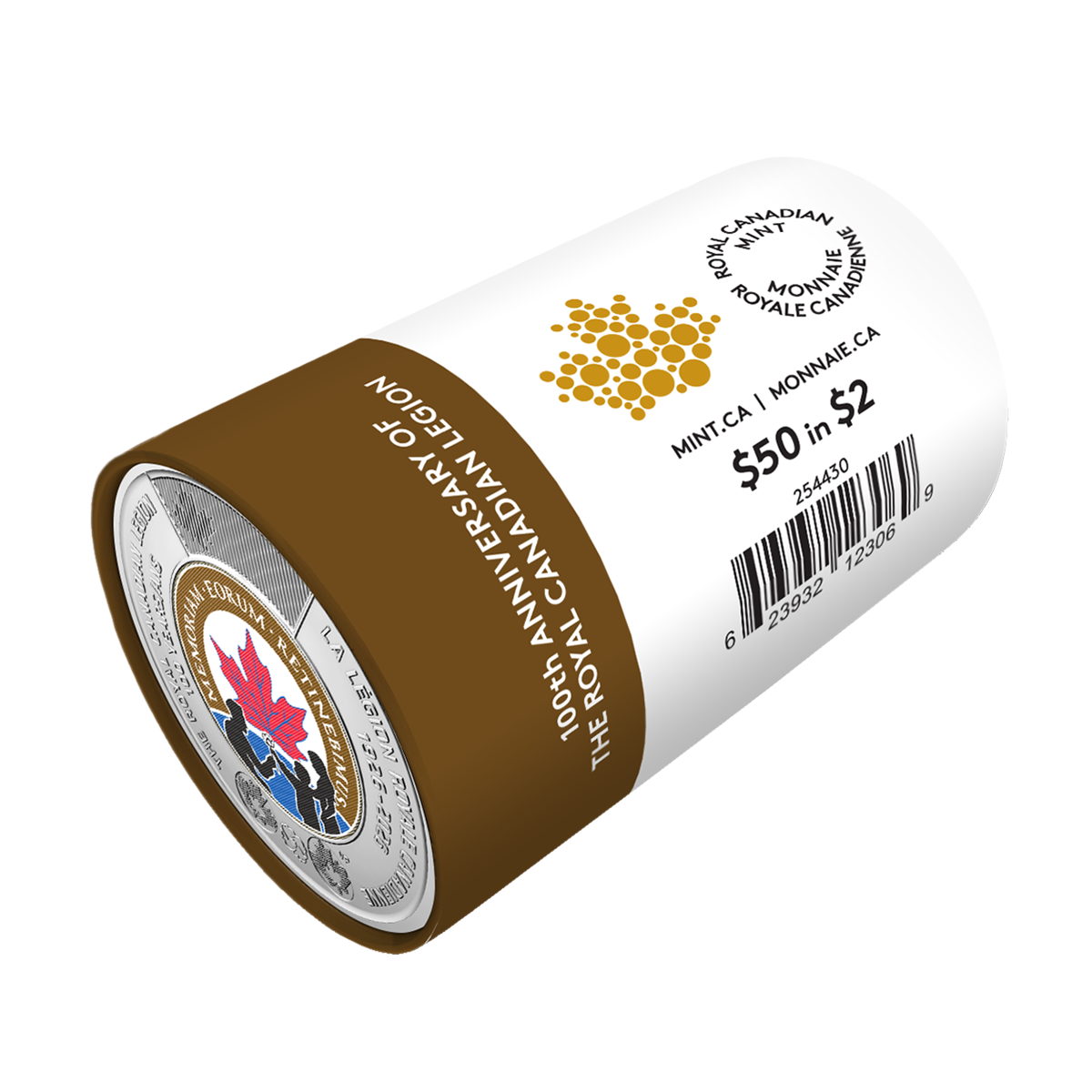 2026 $2 100th Anniversary of The Royal Canadian Legion Colourized Special Wrap Roll