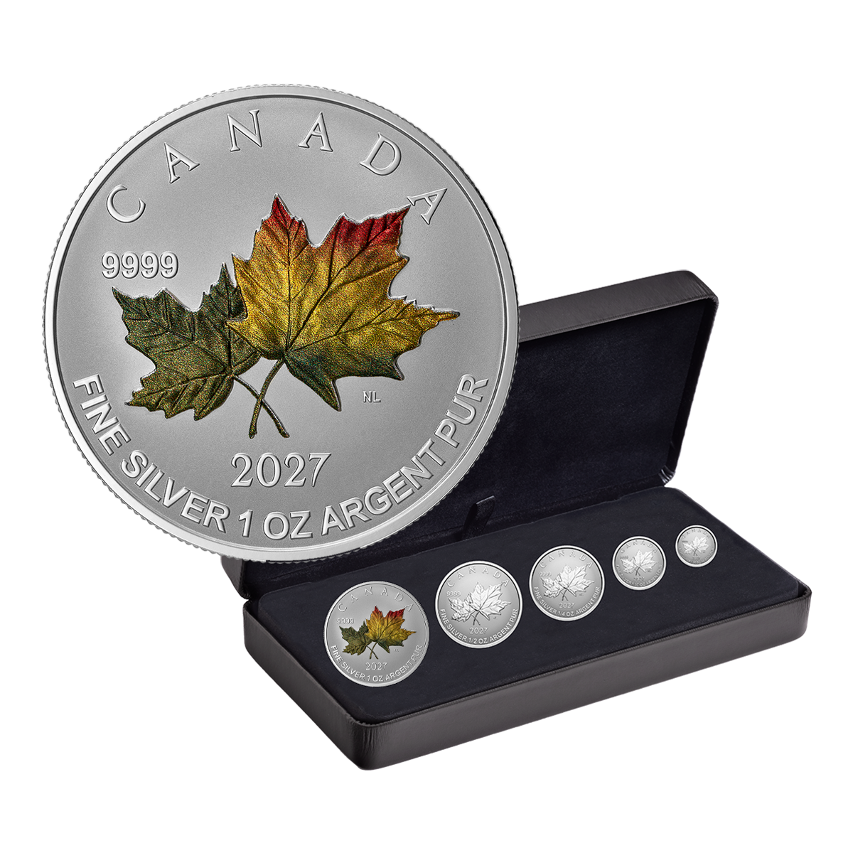 Fine Silver Fractional Set – Autumn Leaves (2027)