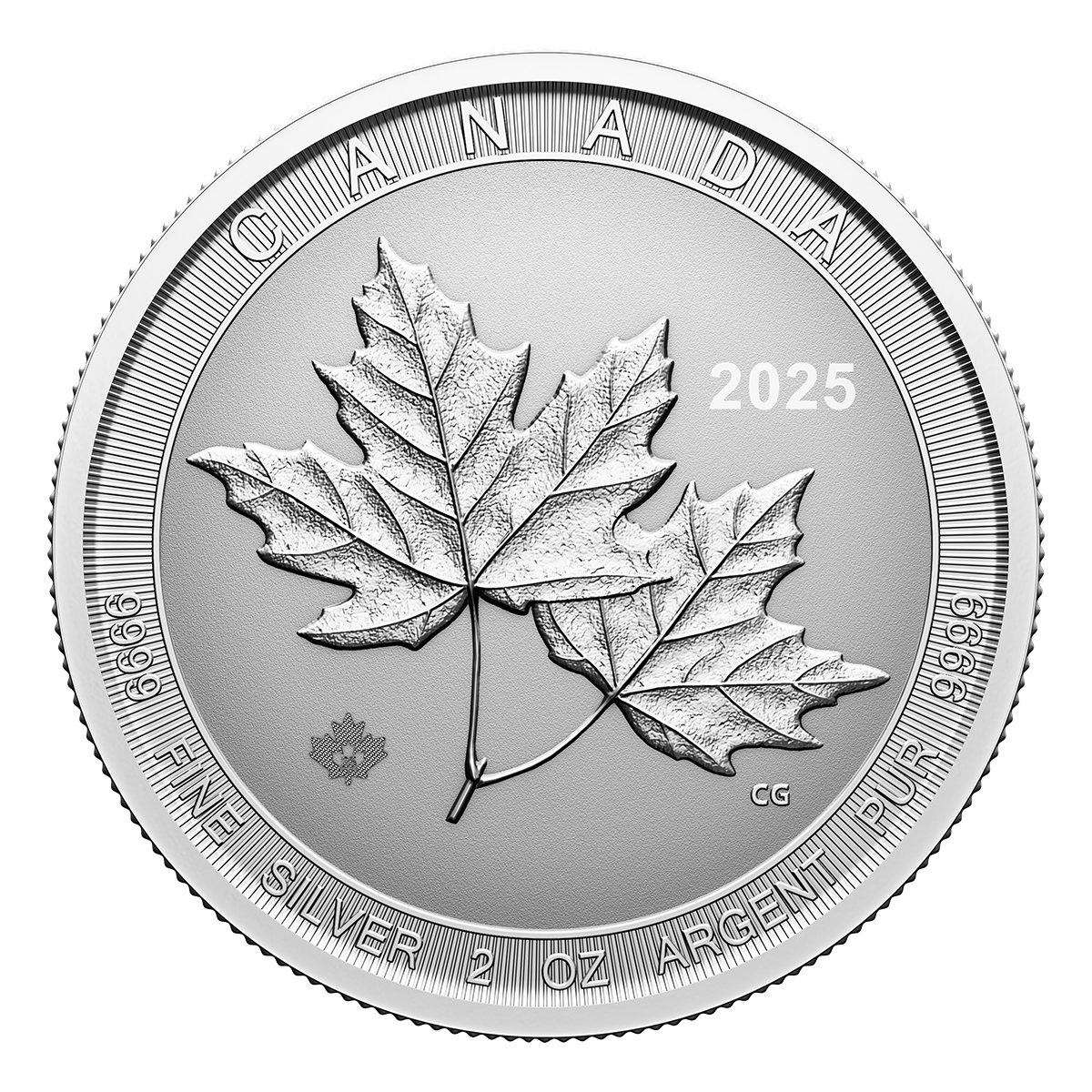 Twin Maples - 2025<br/>2-oz.99.99% Pure Silver Coin (Bullion)