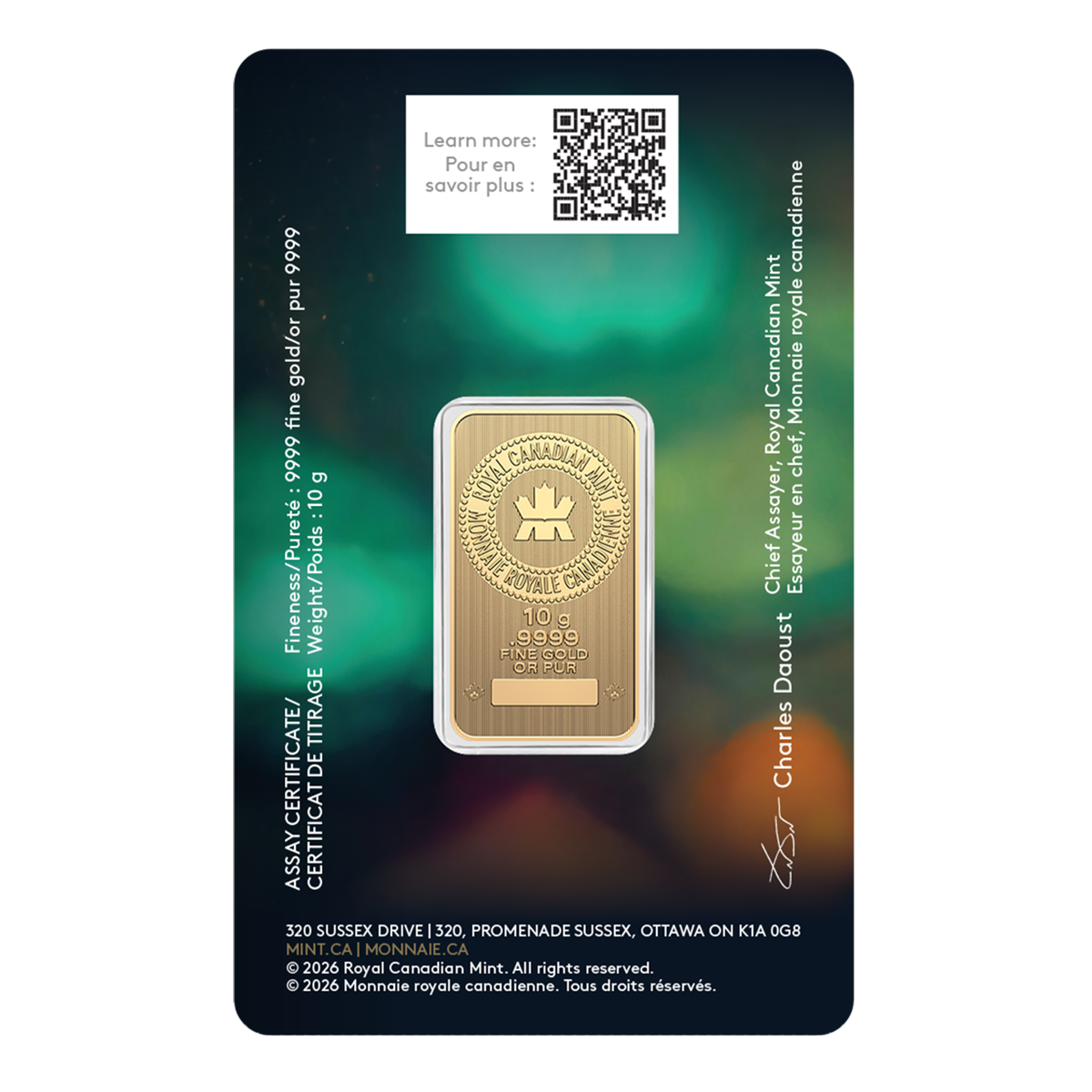 Diwali - 2026 10g 99.99% Pure Gold Bar (Bullion)