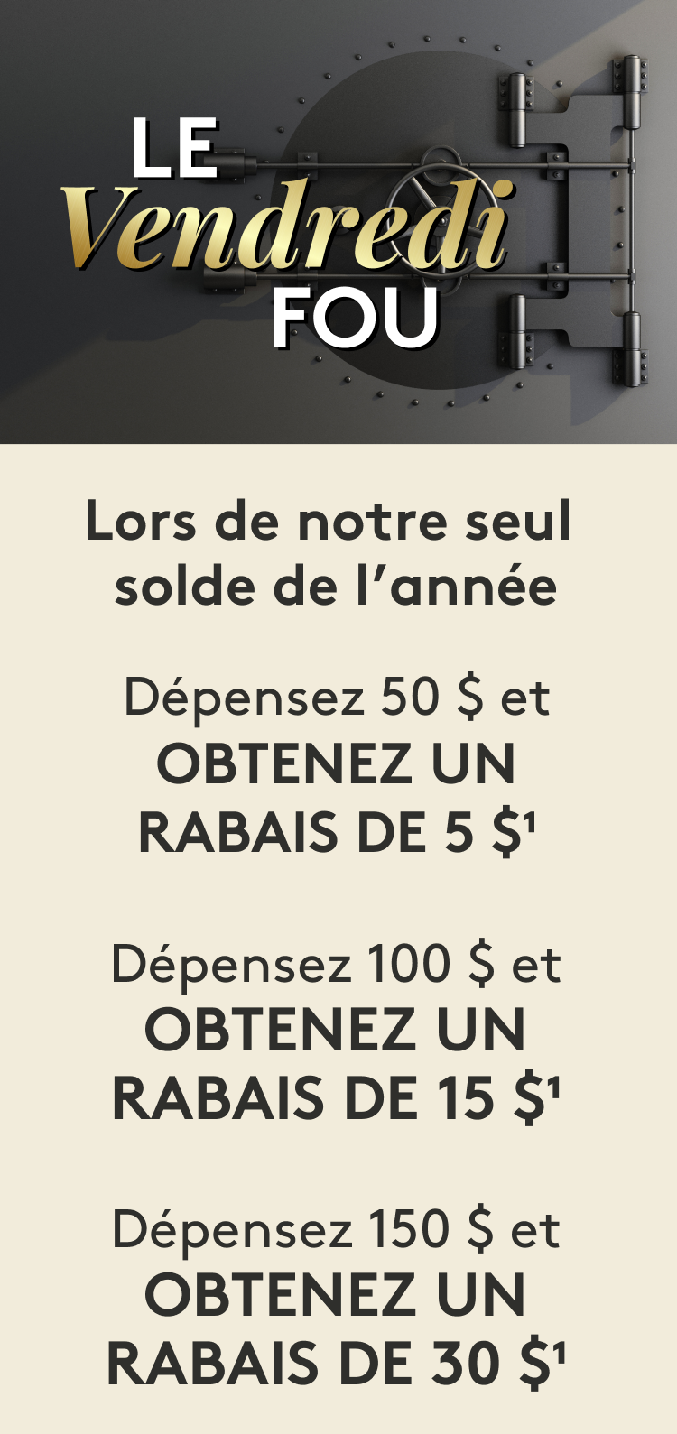 Vendredi fou - notre seul solde de l’année